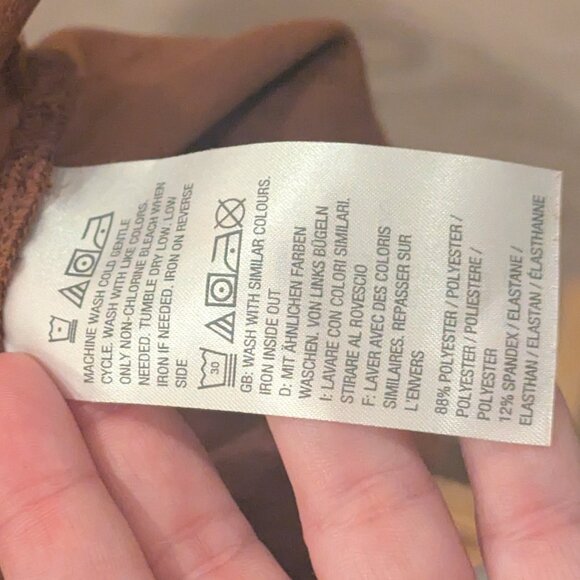 Denim and Company (D & Co) Faux Suede Brown Long Sleeve Shirt-Women's Medium - Picture 8 of 9